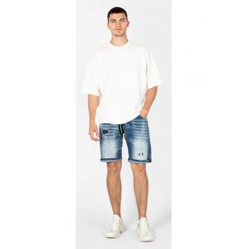 Bermude din denim cu fermoar decorativ - M