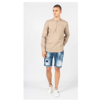 Bluza uni cu fenta cu nasturi -
