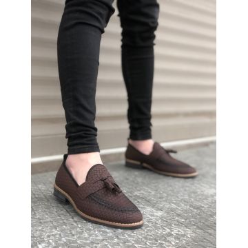 Mocasini barbati maro  tapla subtire  piele eco  comozi 12217 N15-3