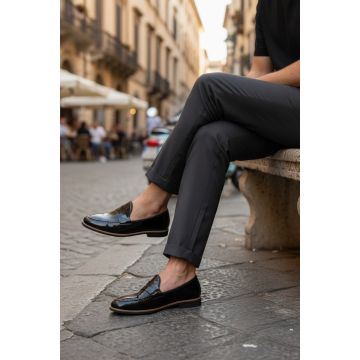 Mocasini barbati negri  tapla subtire  piele eco  comozi 12221 N3.N4-1