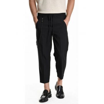 Pantaloni crop cu detaliu lant P25032ZXAG92 -