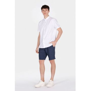 Pantaloni scurti din in cu snur in talie
