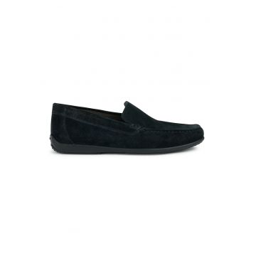Pantofi loafer de piele intoarsa cu varf rotund