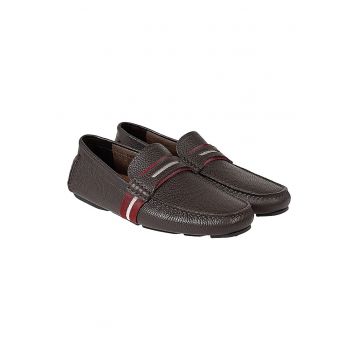 Pantofi loafer din piele cu detaliu textil Waran -