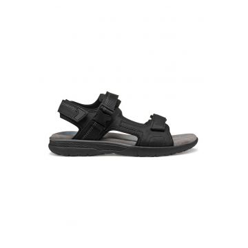 Sandale de piele ecologica si material textil cu velcro