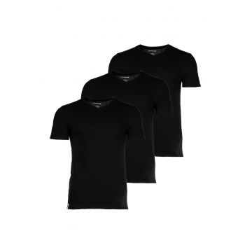 Set de tricouri slim fit cu decolteu in V - 3 piese