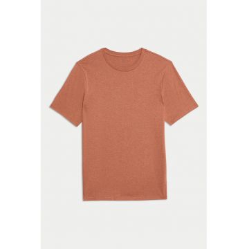 Tricou uni cu decolteu rotund