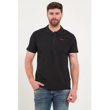 - Tricou barbat polo de culoare uniforma (Marime: L - Culoare: BLACK)