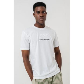 Tricou din bumbac cu logo in relief