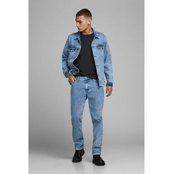 Tricou din bumbac organic cu decolteu la baza gatului - Negru