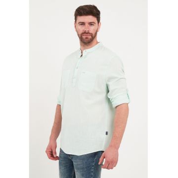Bluza din bumbac cu fenta cu nasturi