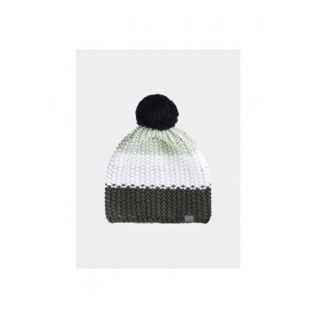 Caciula barbati  M461 - alb - cu pompon - acril 70% - captuseala poliester 100% lana