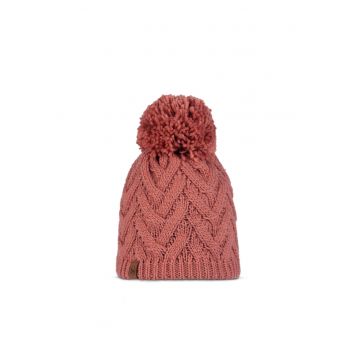 Caciula  tricotata fleece band - culoare caryn rosu - pentru adulti - marime universala