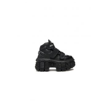 Ghete  M-WALL285-S2 - piele naturala - negru -