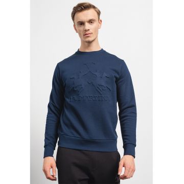 Bluza de trening cu decolteu la baza gatului si logo