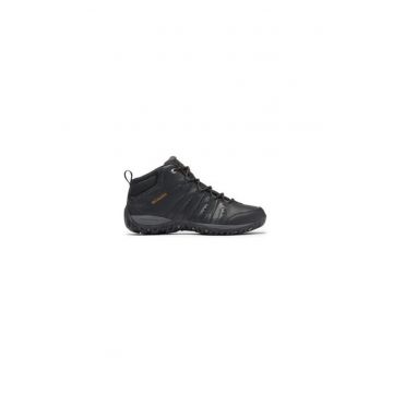 Bocanci trekking barbati  303979454 - Piele naturala - Negru