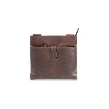 Geanta barbati  piele - 24 x 24 x 3 cm - maro