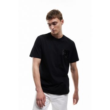 Tricou regular fit de bumbac - Negru