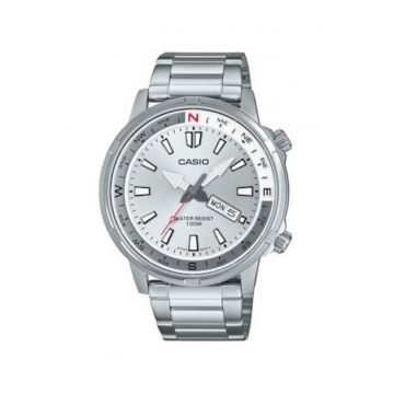 Ceas barbatesc -  Inox - 21 cm - Argintiu