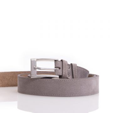 Curea unisex din piele naturală - Taupe Velur 3,5 cm