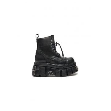 Ghete sport barbati  model M-NEWMILI083-S37 - piele ecologica - negru - 36