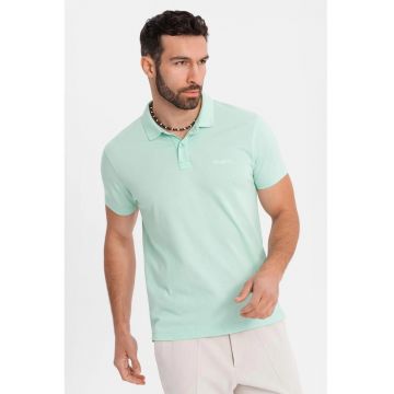 Tricou regular fit de bumbac cu guler polo