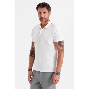 Tricou regular fit de bumbac cu guler polo