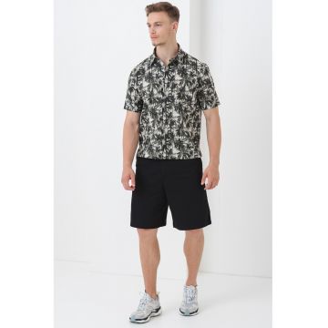 Camasa de bumbac cu model tropical