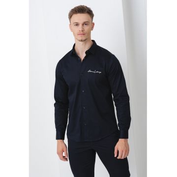 Camasa regular fit cu logo brodat