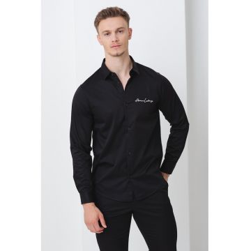 Camasa regular fit cu logo brodat