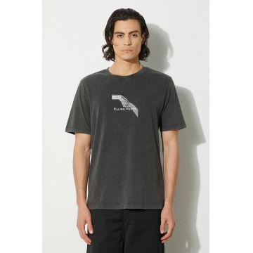 Filling Pieces tricou din bumbac Handshake Vintage barbati, culoarea gri, cu imprimeu, 74413631284