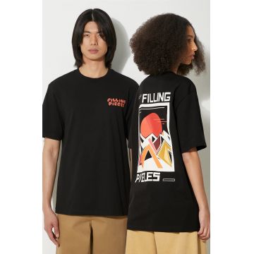 Filling Pieces tricou din bumbac Sunset culoarea negru, cu imprimeu, 74417021861