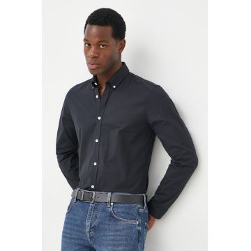 Lindbergh camasa barbati, culoarea albastru marin, cu guler button-down, slim