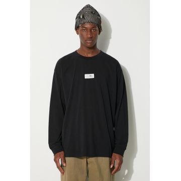 MM6 Maison Margiela longsleeve din bumbac culoarea negru, cu imprimeu, SH0GC0034.S24312