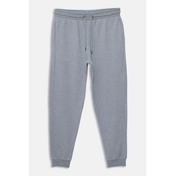 Pantaloni de trening din amestec de bumbac cu snur de ajustare in talie