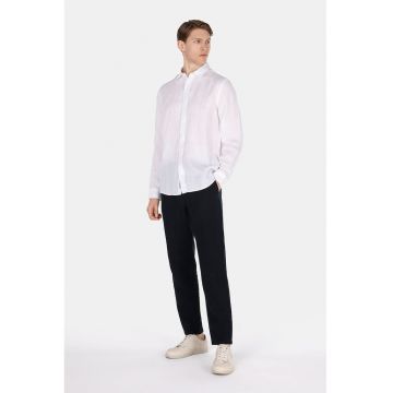 Pantaloni regular-fit din amestec de in