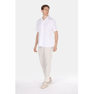 Pantaloni regular-fit din amestec de in