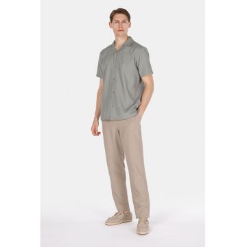 Pantaloni regular-fit din amestec de in