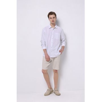 Pantaloni scurti din in si bumbac