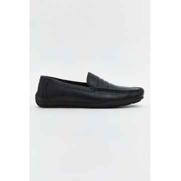 Pantofi loafer din piele ecologica cu model uni