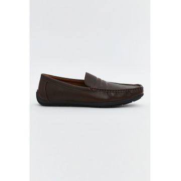 Pantofi loafer din piele ecologica cu model uni