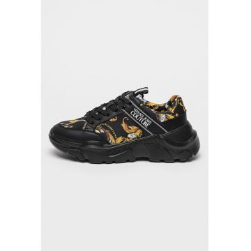 Pantofi sport cu model si garnituri din piele
