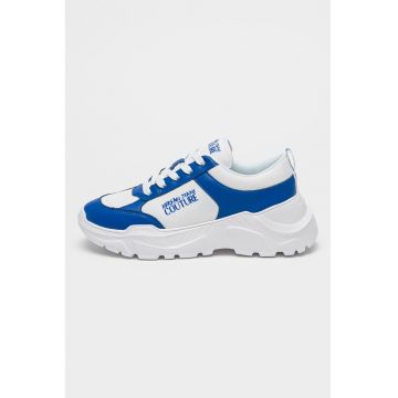 Pantofi sport wedge cu garnituri de piele