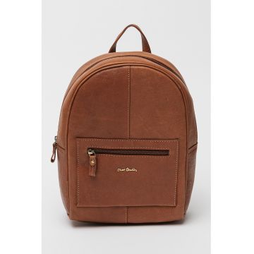 Rucsac din piele cu buzunar exterior
