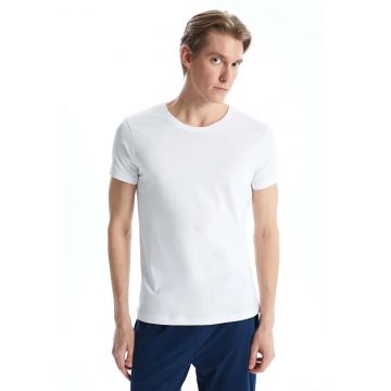 Tricou cambrat cu model uni