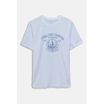Tricou cu decolteu la baza gatului si imprimeu grafic