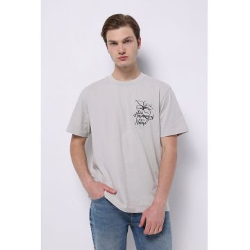 Tricou cu imprimeu floral pe partea din spate
