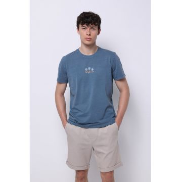 Tricou din bumbac cu imprimeu tropical
