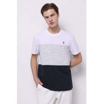 Tricou lejer cu model colorblock