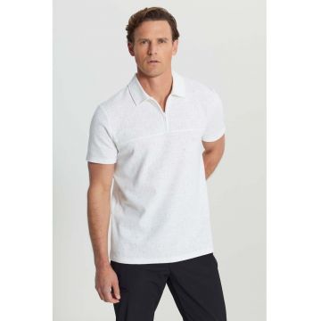 Tricou polo cu fermoar scurt